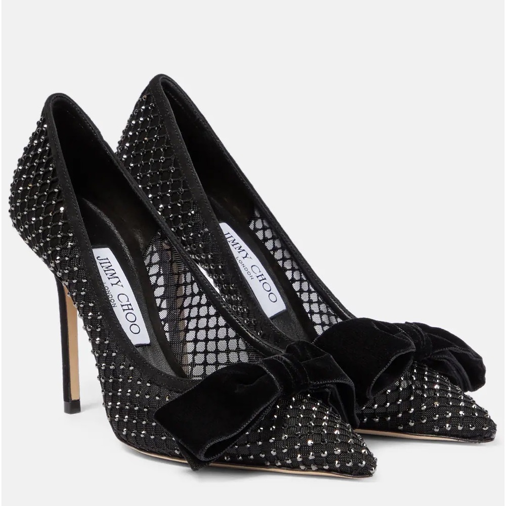 LOVE 100 EMBELLISHED MESH PUMPS